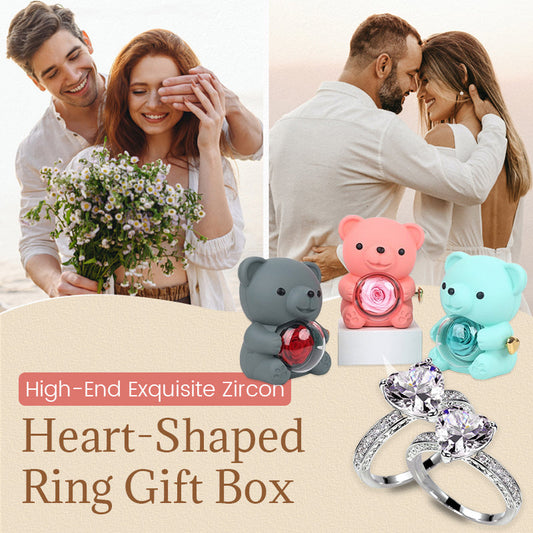 High-End Exquisite Zircon Heart-Shaped Ring Gift Box